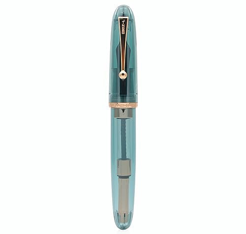 JINHAO DADAO 9019 Fountain Pen Acrylic Ink Pen with Ink Converter (Medium Nib, Transparent Light Blue)