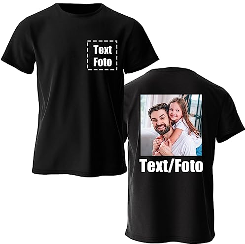 COOZEBRA Tshirt Bedrucken Lassen - Personalisiertes T-Shirt selbst gestalten mit Vorder- und Rückendruck, 100% Baumwolle Custom Tshirt für Männer und Frauen