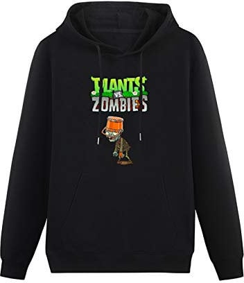 Mgdk Kids Retro Plants Vs. Zombies Hoodies Long Sleeve Pullover Loose Hoody Sweatershirt L Black
