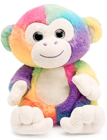 Mousehouse Gifts - Entzückender weicher Regenbogen-Teddy, Kuscheltier Plüschtier (Monkey)