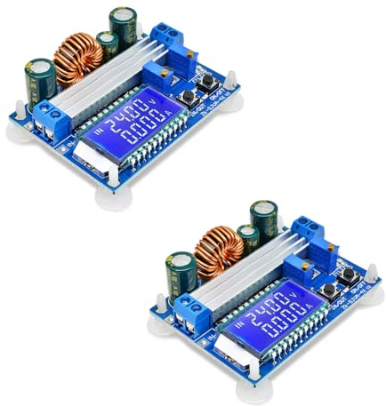 diymore-IOT 2 Stück Boost Converter Anzeige Konstantstrom-Konstantspannungs-Boost-Buck-Modul, 35W Einstellbarer Step-Down-Up-Spannungsregler mit LCD-Display