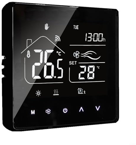 Für Smart-Thermostat für Zigbee-Telefonsteuerung, Klimaanlage und Fußbodenheizung, Thermostat, Komfortsteuerung (schwarzes WLAN)