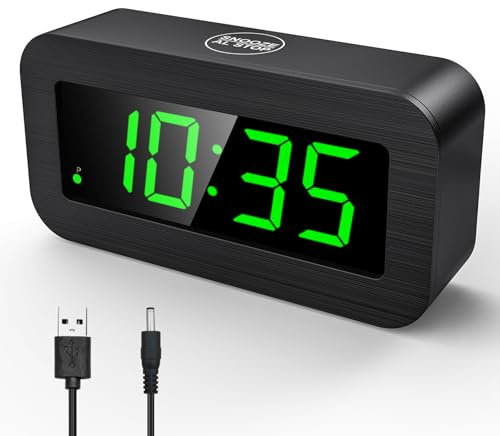 KWANWA Digitaler Wecker mit Netz-/Batteriebetrieb – Dimmbare LED/LCD-Uhr mit Schlummerfunktion, 12/24h Format, Kompaktes Nachttisch-Design fürs Schlafzimmer