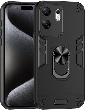Kompatibel mit Infinix Zero 30 4G Hüllen,Magnetische Autohalterung,Kompatibel mit Infinix Zero 30 4G (Not 5G) Stoßsichere 2-in-1-Kameratasche Black