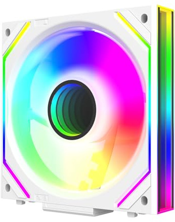 TZMRIT Interstellar-V2 Infinity Mirror ARGB PWM Lüfter 120mm Schwarz, RGB Lüfter 120 mm (White, Forward-1PC)
