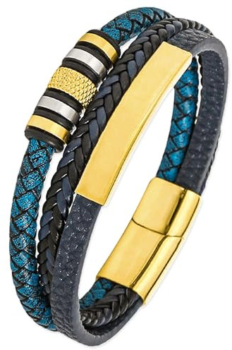 Mochity Armband Herren, Lederarmband Herren Schwarz, Kreuze Kreuz Viking Herrenarmband, Armbänder Armband Edelstahl Für Männer, Männer Geschenke (F)