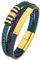 Mochity Armband Herren, Lederarmband Herren Schwarz, Viking Herrenarmband, Armbänder Armband Edelstahl Für Herren, Männer Geschenke (F)