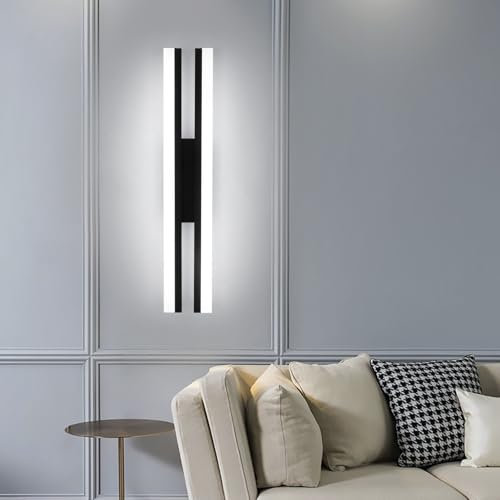 Riserva Wandleuchte Innen 16W, LED Wandlampe Moderne, 6500K Kaltweiß Wandbeleuchtung Aluminium für Wohnzimmer, Schlafzimmer, Treppe, Korridor, Schminktisch, 40cm