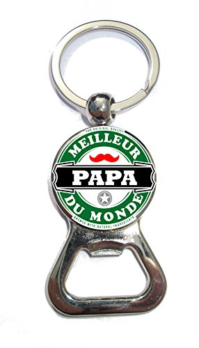 Porte clé décapsuleur « Meilleur Papa du Monde » - Cadeau homme original pour anniversaire, Noël, fête des pères - Idée cadeau personnalisé homme -