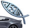 BommFu Jesus-Fisch-Aufkleber | Jesus-Fisch-Auto-Emblem | Kunststoff Jesus Ichthys Fisch Autoaufkleber - Christliches Fischsymbol Für Autofenster Laptops Gepäck Kühlschrank