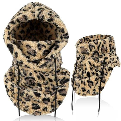 AYPOW Cagoule d'hiver en Polaire Chaud Homme Femme, Masque de Ski Bonnet Multifonction Coupe-Vent Thermique, Chapeau en Polaire avec Cache-Cou, pour Sports de Plein Air Cyclisme Randonnée Course