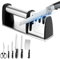 JABNOW Afilador de Cuchillos Profesional 4 en 1 con Mango Ergonómico, Base Antideslizante, Afilador de Tijeras, Utensilios de Cocina, Acero Inoxidable y ABS