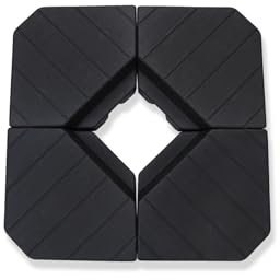 C-Hopetree Base de sombrilla resistente para patio al aire libre, 104 kg, soporte para sombrilla voladiza de jardín, juego de 4 piezas, color negro