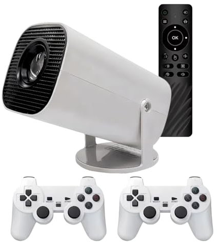 THUCHENYUC Proyector De Videojuegos, Proyector De Juegos Retro HD 4k/1080P con 2 Controladores Inalámbricos con Más De 36.000 Juegos Clásicos Y Modernos Entretenimiento Familiar Navideño Esencial