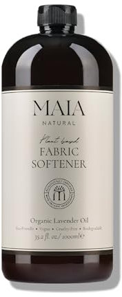 MAIA NATURAL Eco-Friendly Fabric Softener 1000ml, Vegan & ECOGARANTIE® Certified, Plant-Based Liquid Formula, Sensitive Skin Safe, Paraben Free, Biodegradable, Organic Certified Lavender Essential Oil