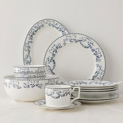 NNYCC Services de Table pour 8 Personnes 42 pièces Assiettes et Bols Ensemble Vaisselle émaillée réactive résistante aux Rayures Convient au Micro-Ondes,au Lave-Vaisselle,10 Piece Set for 2 People