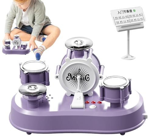 Ensemble De Tambours De Jouets GCERFBY, Petits Fûts De Doigts, Effets De Lumière des Jouets Sensibles Au Toucher, Percussions Éducatives, Instruments De Musique Miniatures, 22x13,5x11cm, Éducat