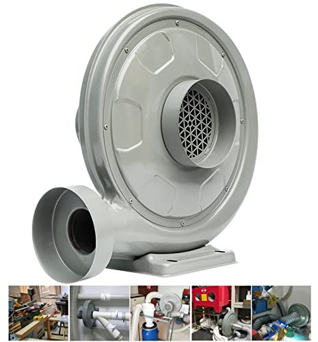 Hochleistungs-Staubabsaugung für Holzbearbeitung, für Lasergravur, Werkstatt, 250 W, Saugventilator mit Ø75 mm Größe, ideal zum Entfernen von Holzspänen, Staub und Dämpfen