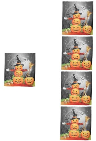 MAGICLULU 5St Kürbis-Dusch Vorhang Besen-Duschvorhang Fröhliche Halloween-Duschvorhänge gruselig Halloween Theme Halloween duschvorhang stilvoller Badevorhang Halloween-Versorgung pp