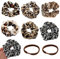 8 Stück Scrunchies Haargummi Damen, Retro-Haargummis Mit Leopardenmuster, Samt-leoparden Haarband, Invisibobble Scrunchie für Lange Feine Oder Dicke Lockige Haare Mädchen