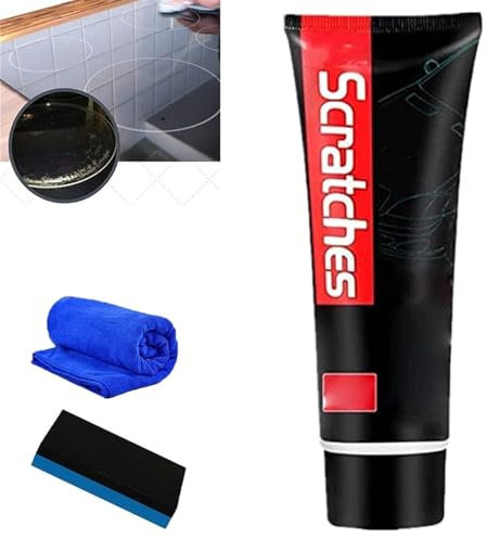 100ML Scratch Free Stove Top Scratch Remover,Polishing Wax for Glass Ceramic Stove Top Cleaner,Cooktop Heavy Duty Cleaner and Polish,Multipurpose Cooktop Cleaners,Car Paint Scratch Repair,with Sponge