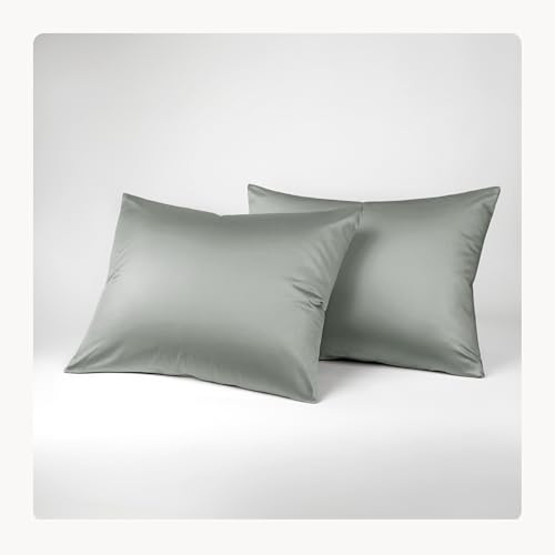Seralino Lyocell Kissenbezug 40x60 Grün (2er Set)| 100% Eukalyptus Kopfkissenbezug 40x60 (Tencel)| weiche hochwertige Kissenhülle | Reißverschluss | Oeko-Tex | Atmungsaktiv | Allergiker Kissenbezüge