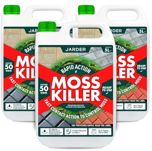 Jarder Moss Killer for Hard Surfaces 5L - Kills Moss in 24 hours - Ready to Use Formula - 5L covers 50m2 (3)
