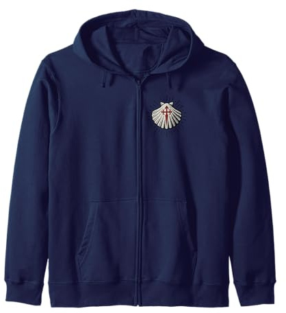 Muschelmuschel mit Santiago-Kreuz Jakobsweg Pilger Kapuzenjacke