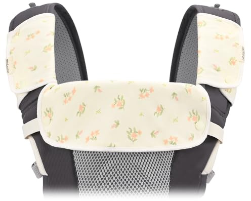 bebear Lot de 3 bavoirs de dentition pour porte-bébé, 100% coton, pour porte-bébé, nouveau-né à tout-petit, pour garçon/fille (fleurs mignones)