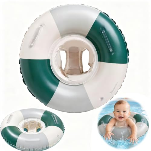 Baby Schwimmring, Baby Schwimmen Ring, Schwimmlernhilfe mit Schwimmsitz & Griff, Baby Float für Kinder ab 6-36 Monate, Wasserspielzeug für Baden, Sommer, Pool (Grün)