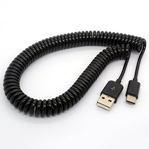 USB Type C Câble en spirale Spiral Type-C Mâle à USB 2.0 A Câble d'extension mâle Chargeur de synchronisation de données pour Nexus Google Chromebook Nokia N1 Tablet PC/Lett 3m