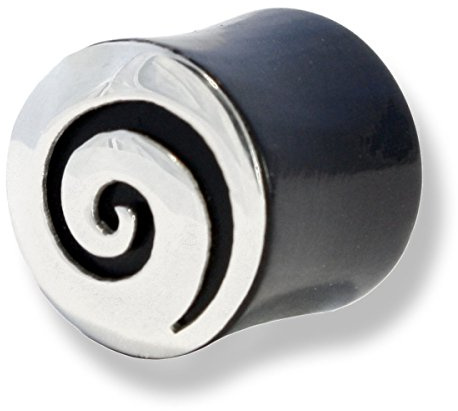 Island Piercings PAAR Horn Silber Plugs Tunnel Ohr Piercing 6mm-22mm