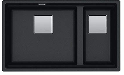 Franke - Évier en fragranite à deux bacs KNG 120 finition noire de 72 x 42 cm.