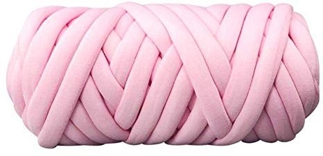 Core Yarn Roving Garn Mehrfarbig Sperrige Armstricken Wolle Weich Grob Gestrickte DIY Hand Chunky Strickdecke Garn für Riese Klobig Werfen Teppich Sofa Decke Kuscheldecke Haustier Bett(Rosa, 0.5KG)