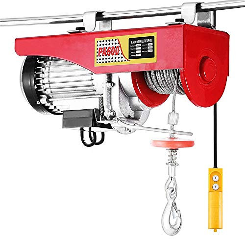 Flyelf Treuils électriques,Palan Electrique Avec Télécommande, Treuil à Câble Electrique,pour la Maison Atelier Boutique de Garage (1450W,800KG)