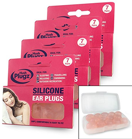 Hush Plugz Silicone Earplugs (4 Packs (28 Pairs))