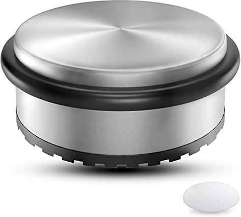 SilverRack® Türstopper Edelstahl [1 Stück] + 1 extra Wand Türstopper - Premium Tür Stopper ohne Bohren 1,1kg - Schwerer Türstopper Boden - 10x4,5cm Door Stopper