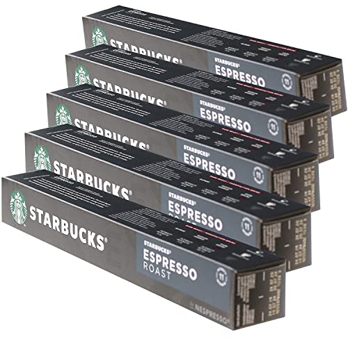 Starbucks Decaf Espresso Roast Lot de 50 capsules de café Café grillé Compatible Nespresso