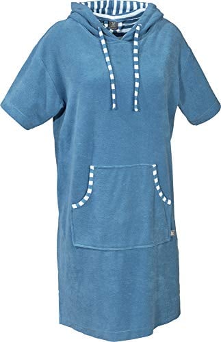Erwin Müller Unisex Poncho, Damen - Herren - Surf-Poncho Petrol Größe XS-M - mit Kapuze und Taschen, Badetuch, Umkleide-Hilfe, Leicht-Frottier