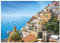 Panorama Aluminiumbilder Positano Italien 30x21cm - Gedruckt auf Aluminium Weiß - Wandbild Wohnzimmer - Bilder Schlafzimmer