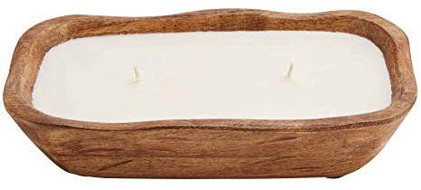 Mud Pie Petite Wood Kerze, Braun, groß