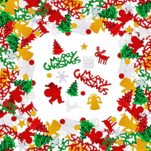 Weihnachten Konfetti Tischdeko Merry Christmas Weihnachtsmann Rentier Schneeflocke Weihnachtsbaum Konfetti für Weihnachten Party Dekoration