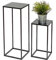 DanDiBo Blumenhocker Metall Schwarz Eckig 2er Set Blumenständer Beistelltisch 434 Blumensäule Modern Pflanzenständer Pflanzenhocker