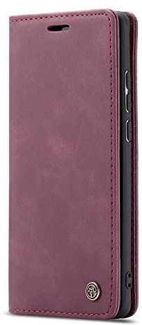 JMstore Coque Compatible avec Samsung Galaxy A40,Coque Rabat Cuir avec Magnetique,Housse Protection Portefeuille Étui Cartes Stand Fonction (Rouge)