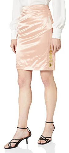 Love Moschino Tube Skirt with Golden Love Application Gonna, Rosa Cipria, 50 Donna