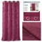AmeliaHome Vorhang Gemustert Velvet Optik 135x250 cm 1 St. Ösenschal Dekoschal Pfauenfeder Muster Peacock Weinrot