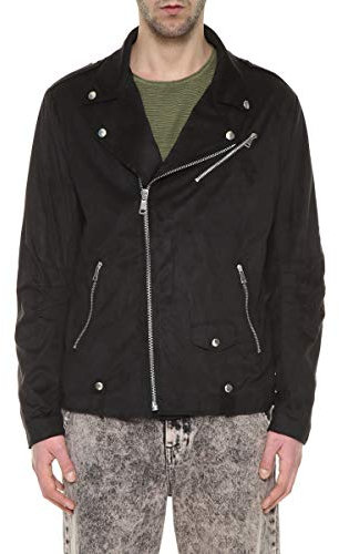 BL.11 Giubbotto Uomo chiodo scamosciato Nero Large