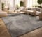 TT Home Teppich Wohnzimmer Kurzflor Anti-Rutsch Rückseite Einfarbiges Design Waschbar, Farbe: Grau, Größe:160 cm Rund