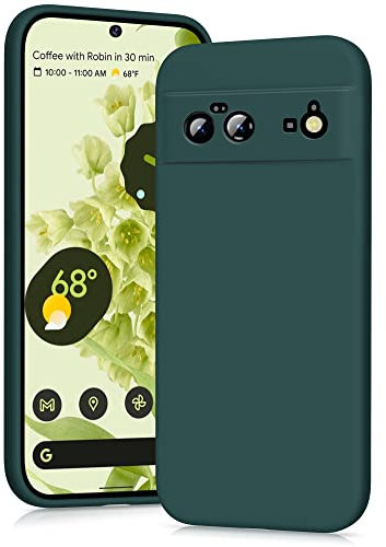 YATWIN Silicone Case for Google Pixel 6 5G, Soft-Touch, Shockproof, DustProof, Antiskid Full Body Armour Phone Cover for Google Pixel 6 5G - Dark Green