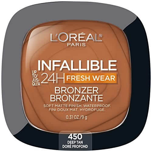 L'Oréal Paris, Unverfällible Freshwear Soft Matte Bronzer, Farbton 450 Deep Tan, 9 g